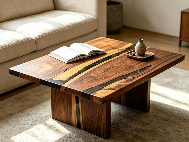 wood epoxy coffee table saman wood epoxy coffee table